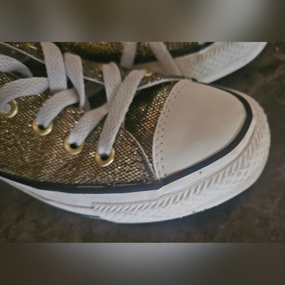 Converse Gold Glitter Chuck Taylor All Star Low Top (WO'S 5) - Picture 8 of 10